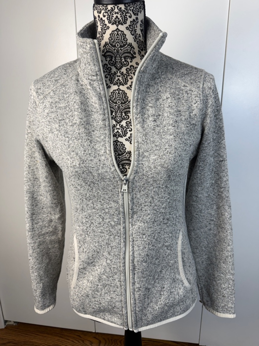 Eddie Bauer Heather Gray Full-Zip Utility Jacket